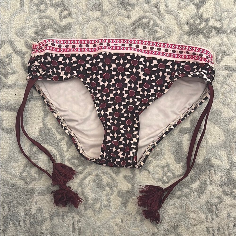Kate spade Patterned Bikini Bottom with Tassels size small